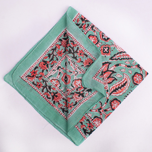 Artisan Crafted Handkerchief Floral Printed Cotton Bandana <b>Square</b> <b>Scarf</b> Multifunctional Casual Wear Spring Summer Style - Product Image 5