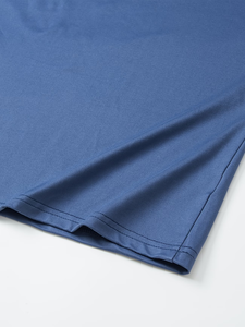 Men's V-Neck Short Sleeve Solid Color Cotton T-Shirt Regular Fit Casual Knitted Breathable 180g <b>Back</b> Logo Made Bangladesh - Product Image 4