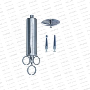 Jeringa Nasal de Acero Inoxidable Vaslcare – Jeringa Premium para Limpieza de Cera en Clínicas ORL con Dos Cánulas – Irrigador de Oídos Reutilizable - Product Image 1