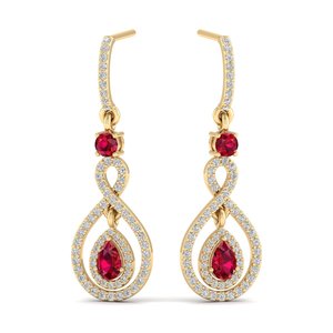 REYES Precio al por mayor Pendientes colgantes de plata de ley 925 maciza con moissanita para mujer, joyería fina de boda con gema de rubí - Product Image 6