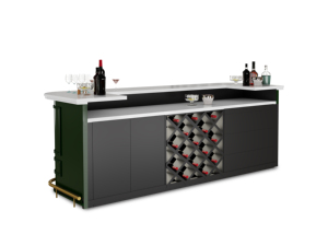 Velluto Modern Luxury <b>Bar</b> Counter 8x2ft Stone Top for Living Room & Apartment Durable Foldable 8 Seating Capacity - Product Image 2