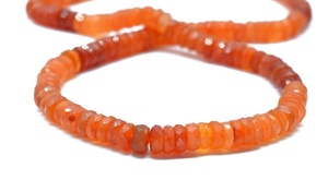 Cuentas facetadas de cornalina de calidad AAA, corte Heishi, 6-7 mm, 16 pulgadas, para la fabricación de joyería - Product Image 3