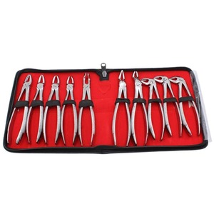 10 piezas BAFA SURGICAL INSTRUMENTS BSI-FC-7563 Instrumento manual de extracción dental quirúrgica, Elevador curvo para levantar raíces, Pinzas orales - Product Image 1