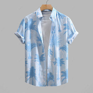 เสื้อโปโลฮาวายชายแบบสั่งทำพิเศษ ป้องกันรอยยับ เหมาะสำหรับฤดูร้อน ชายหาด วันหยุด สตรีทแวร์ ขายส่ง เสื้อแขนสั้น - Product Image 1