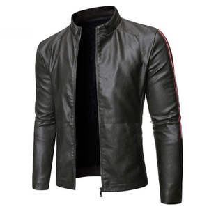 Chaquetas de hombre de color sólido, diseño personalizado, chaqueta de cuero informal para hombre, cuero genuino, precio al por mayor. - Product Image 6