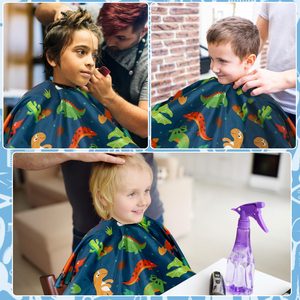 Cape de Barbier pour Enfants, Cape de Coiffure Professionnelle, Cape de Salon Imperméable en Polyester, Impression Sublimée Personnalisée, Col Ajustable - Product Image 5