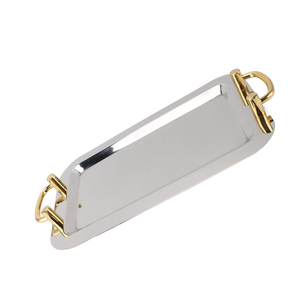 Bandeja de Servir Ovalada de Aluminio con Diseño de Ramas Doradas, Ideal para Restaurantes y Hoteles, Uso en Mesa - Product Image 4