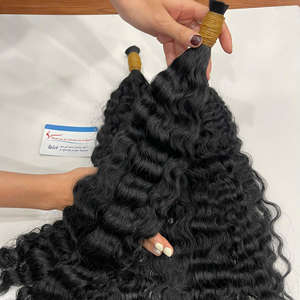 Large In Stock Raw Fuzz <b>Curly</b> Bulk <b>Hair</b> Extensions Black Colors 100% Vietnamese Human <b>Hair</b> Ready To Ship - Product Image 6
