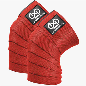 ผ้าพันเข่าแบบปรับได้ ผ้าพันเข่าแบบยืดหยุ่นสำหรับยกน้ำหนัก - Product Image 1