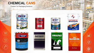Customizable Square <b>Metal</b> Tin Cans with Pouring Cap for Paint and Chemical <b>Packaging</b> Vietnam - Product Image 2