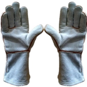 Gants de sécurité industrielle en cuir robuste Gant de soudage résistant à la chaleur Gants de travail de sécurité incendie Protection des mains et des bras - Product Image 1