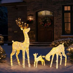 Set di 3 Renne Natalizie Illuminate Resistenti alle Intemperie IP67, Decorazioni per Esterni, 3 Ornamenti per Arredamento Casa - Product Image 3
