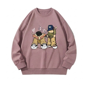 Custom Embossed Sweatshirt Black Sweatshirt <b>Hoodies</b> Mens Sweatshirts Cartoon Pattern 100% Cotton - Product Image 6