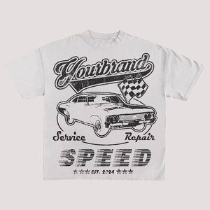 Your brand Men's <b>Purple</b> Short Sleeve T-Shirt With Car Print Casual O-Neck Jersey Cotton <b>Top</b> Regular Fit - Product Image 5