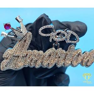 <b>Custom</b> Crown <b>Name</b> <b>Necklace</b> Iced Out Moissanite Diamond Hip Hop Pendant Personalized Bling Chain Luxury Jewelry Gift - Product Image 2