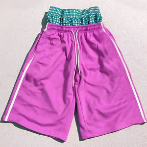 <b>Men</b> High Waist Board <b>Shorts</b> Yellow With Purple Checkered Inner Elastic Drawstring Casual Summer Bermuda <b>Shorts</b> - Product Image 6