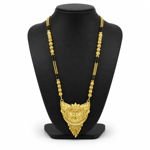 เครื่องประดับแฟชั่นขายส่ง, สร้อยคออินเดียแบบดั้งเดิมชุบทอง 24K สำหรับผู้หญิงที่แต่งงานแล้ว, สร้อยคออินเดียแบบดั้งเดิมเคลือบทอง - Product Image 1