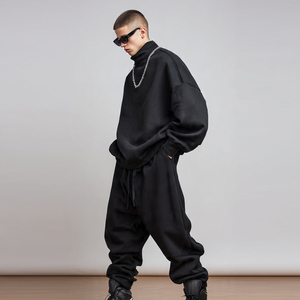 ชุดวอร์มโอเวอร์ไซส์หนา 500gsm สำหรับผู้หญิง เสื้อฮู้ดดี้ทรงหลวม กางเกงจ็อกเกอร์ทรงหลวม ชุดเซ็ตสำหรับสุภาพสตรี - Product Image 5