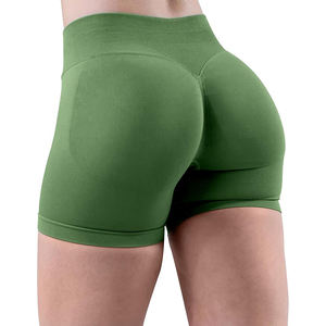 Shorts taille haute pour le yoga et la gym, effet ventre plat, rehaussement des fessiers, tissu extensible doux sans coutures, pour l'entraînement - Product Image 4