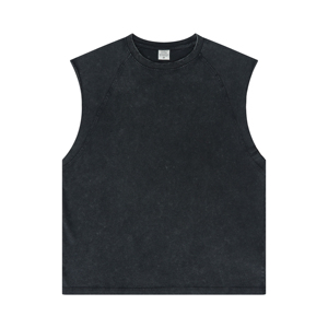 Camiseta sin mangas de algodón 100% con cuello en V, estilo deportivo, lavado ácido, oversize, para hombre, ropa de gimnasio, secado rápido, ecológica, transpirable, antipilling - Product Image 2