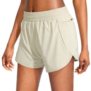 Women's Comfortable <b>Elastic</b> Waist Gym Shorts Quick Dry Breathable Fabric Cotton Pattern Running Short Pockets Weaving Method - Product Image 1