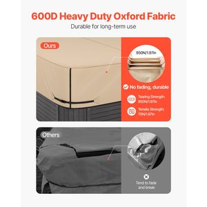 Copertura per Vasca Idromassaggio da Esterno 90 X 90 X 20 Pollici, Impermeabile e Resistente alle Intemperie, in Tessuto Oxford 600D Resistente, Protezione di Sicurezza - Product Image 3
