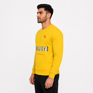 Sudaderas Básicas Minimalistas para Hombre, Suaves, de Mezcla de Algodón y Felpa, Cuello Redondo, Manga Larga, Forro Polar para Invierno, Secado Rápido, Transpirables - Product Image 3