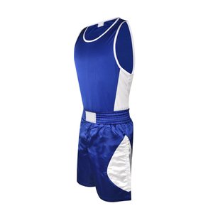 Excellent Quality Martial Arts Kick Boxing Uniform Blue Color <b>Polyester</b> Made Quick Dry Breathable Durable All Seasons <b>Boxer</b> - Product Image 1