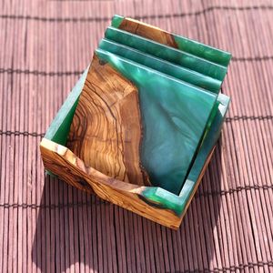 Classic Wooden & Resin <b>Heat</b> Resistant Round <b>Coaster</b> - Product Image 2