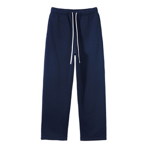 Men's Navy Blue Cotton Sweatpants Elastic Waist Drawstring Casual Pants Autumn Midweight Knitted Breathable Style - Product Image 5