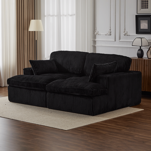 Doppia Chaise-Chaise-Lounge da interni imbottiti sovradimensionati con cuccette divano letto di lusso divano letto in velluto a coste sedia da lettura per - Product Image 1