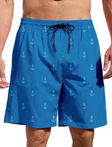 Pantalones cortos de hombre con estampado de palmeras, cintura elástica con cordón, para verano, playa, vacaciones, tropicales, coloridos, camisa superior para hombre, verano - Product Image 6