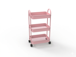 Carrito de Utilidad Metálico de 3 Niveles Resistente con Ruedas, Carrito de Almacenamiento Rodante Multiusos para Cocina, Baño, Sala de Estar - Product Image 4