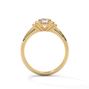 Round Brilliant Moissanite Engagement <b>Ring</b> 925 Sterling <b>Silver</b> 14K Gold Plated <b>Solitaire</b> Wedding Jewelry for Women - Product Image 3