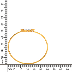 Luxury 18K Gold Plated Open Cuff <b>Bangle</b> <b>Bracelet</b> for Women | Pear Cut Cubic Zirconia Diamond Floral Leaf Design <b>Bracelet</b> | Elega - Product Image 4