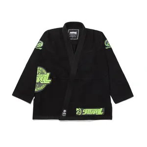 Kimono de BJJ Brasileño Negro con Logotipo Personalizado, Uniforme de Artes Marciales de la Mejor Calidad, 100% Algodón, Transpirable, Corte Holgado, Shoyorol 440g - Product Image 1