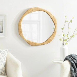 Bohemian Rattan Wall <b>Mirror</b> <b>Irregular</b> Shape Framed Decorative <b>Mirror</b> for Home Interior Living Room made in Vietnam - Product Image 3