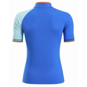 Women's Blue <b>Orange</b> Sleeve <b>Polo</b> Shirt Short Sleeve Printed Sportswear Top Comfortable Athletic Clothing for Golf Practice - Product Image 2