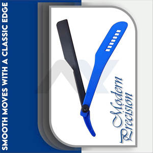 Navaja de barbero profesional Royal Black con cuchilla reemplazable, kit de afeitado con navaja de borde recto y navajas deslizables - Product Image 2