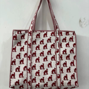 Bolsas de Tela Acolchadas de Algodón Hechas a Mano, Bolsas de Tela Personalizadas con Arte Tradicional Indio y Costuras de Algodón para Promociones y Compras - Product Image 1