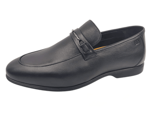 Mocasines Negros de Cuero Genuino con Punta Redonda, Cierre de Hebilla, Suela de Goma Cómoda, para Todas las Temporadas, Color Sólido - Product Image 5