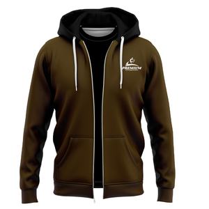 Sweat-shirt à capuche zippé pour homme en gros, logo personnalisé, coton, polyester, polaire, sweat-shirt à capuche zippé de sport, vêtements de rue pour l'hiver - Product Image 1