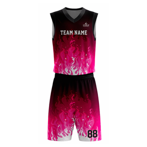 Ensemble de maillots de basket-ball respirants personnalisés en gros avec impression par sublimation du logo de l'équipe sur le devant, design unisexe - Product Image 2