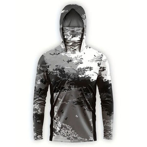 Camisa de Pesca con Capucha de Manga Larga con Camuflaje para Hombre, Protección Solar UPF 50, Anti-UV, Transpirable, de Secado Rápido, Poliéster - Product Image 1