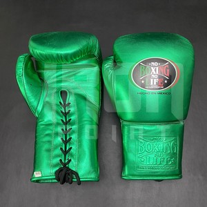 Gants de boxe professionnels personnalisables « No Boxing No Life » en cuir de vachette de qualité supérieure, à lacets, avec rembourrage épais à 4 couches – Vente chaude - Product Image 2
