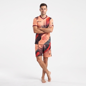 Camiseta de fútbol con cuello en V, manga corta y pantalón corto, diseño de sublimación personalizado, nombre del jugador, ajuste atlético - Product Image 6