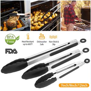 Set di 3 Pinze da Cucina in Acciaio Inox con Punte in Silicone Antiaderenti Senza BPA, Utensili per Barbecue e Cottura - Product Image 3