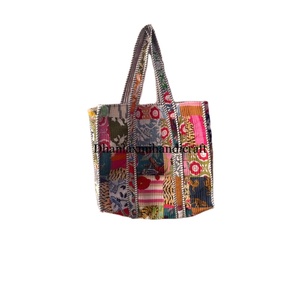 Boho <b>Hippie</b> Style Casual Tote Handbags for Women Eco-friendly Multi- Patchwork Printed Hand-Stitched Cotton Quilting Shoulder - Product Image 1