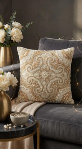 Housse de coussin perlée réglable de qualité supérieure pour salon, canapé, coin détente et chambre à coucher – Coussin décoratif supérieur - Product Image 3
