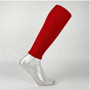 Red <b>Knee</b> <b>High</b> <b>Socks</b> Solid Color Knitted Regular Style Sports <b>Socks</b> - Product Image 3